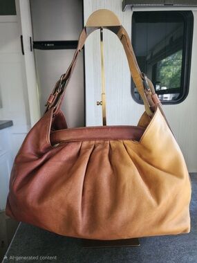 Fendi Borsa Doctor B Ombré Tan and Brown Leather Hobo Bag